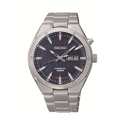 Men's kinetic silver bracelet watch smy149p1